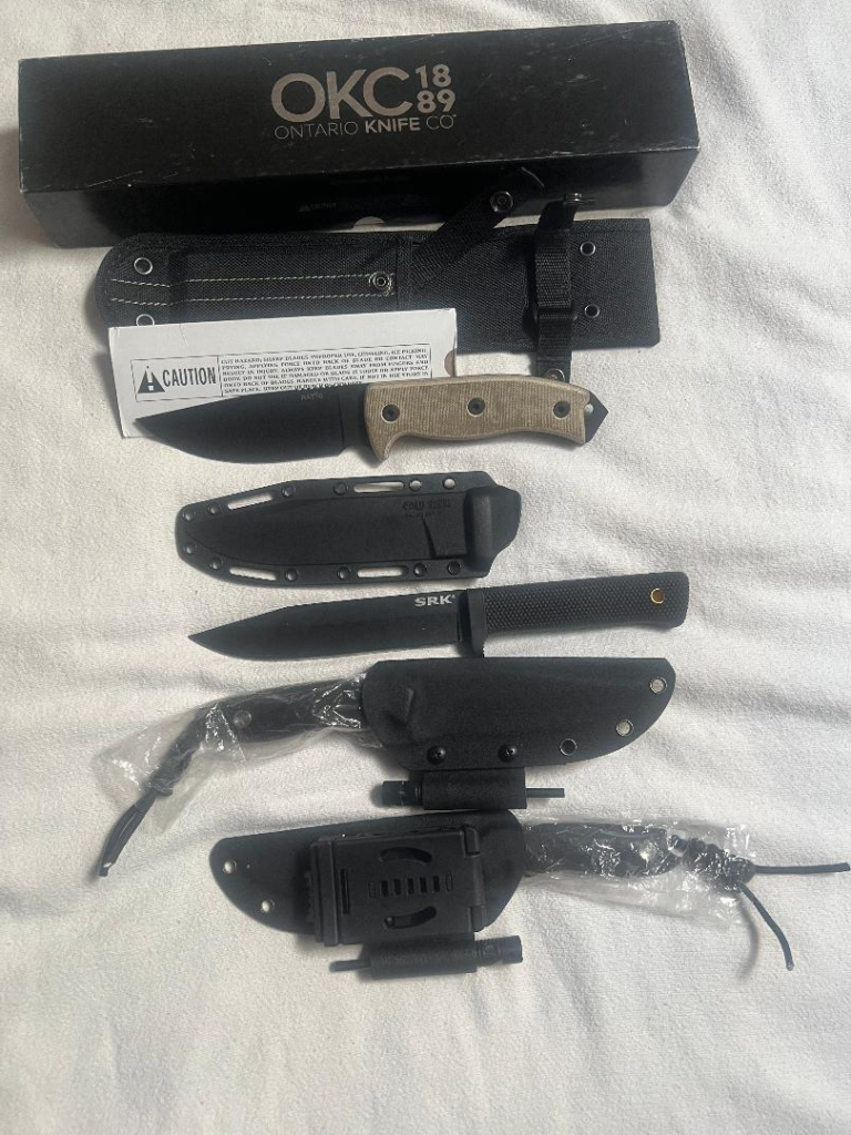 ONTATIO RAT 5 - $70 OBO, COLD STEEL SRK $65 OBO, NEDFOSS SURVIVAL KNIFE $30
