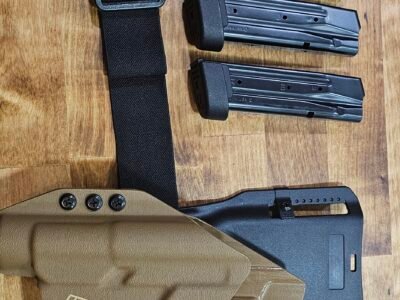 T5 Custom Kydex Mid Drop duty holster and mags