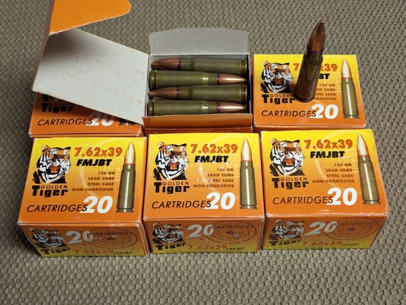 500 Rounds 7.62 X 39 FMJ Golden Tiger Ammo $325.00