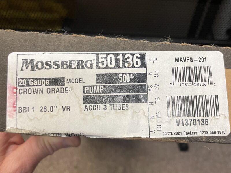 Mossberg 500, 20 gauge, 26” barrel