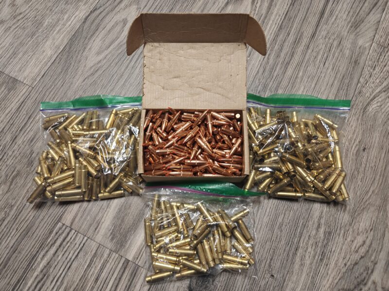 243 rounds 300BLK RELOADING Components - Hornady .308 180gr SST Reloading Projectiles Pulled + Primed 300blk Brass (Only needs powder)