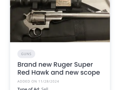 454 casuall Ruger Super Red Hawk plus Burris scope