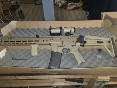 PSA jakl 5.56 14.5 inch barrel w/ romeo 7 optic, Juliet magnifier, bag and 7 magazines