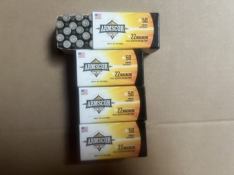 ARMSCOR 22 MAG. HP. $17.50 PER BOX