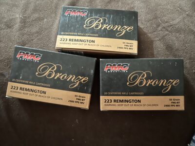 PMC BRONZE 223 NEW BOX OF 20, $9.99 PER BOX OR OBO HAVE SEVERAL BOXES