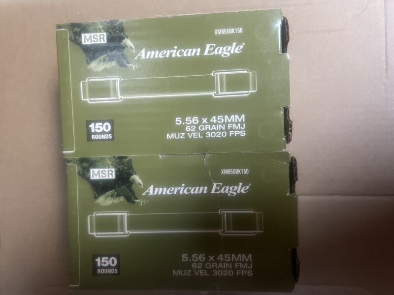 556 (2) AMERICAN EAGLE BY FEDERAL AND (1) WINCHESTER M855 GREEN TIP 150 EA. BULK. $90.00 EA OR OBO.