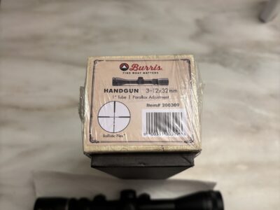Burris 3-12-32mm pistol scope with Rings