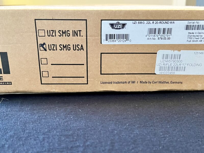 NIB Walther .22 LR Uzi w/20 rd Mag Faux Supressor Metal Folding Stock