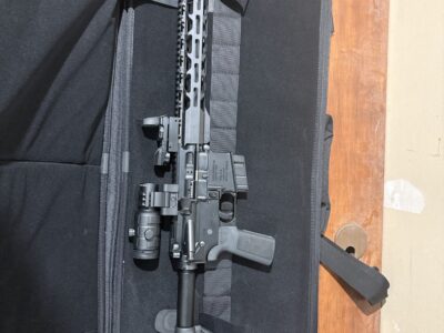 Ar15 with frt and magnifying red dot